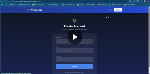 Building a Full-Stack Weather App with MERN | Naman Goel posted on the topic | LinkedIn