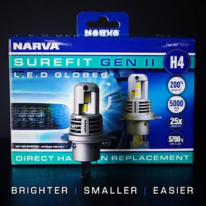 Surefit Gen II improves on the Surefit Gen I range and outperforms the rest! With key features including: -Reduced size to match halogen so that Gen II globes are smaller and easier to fit to any vehicle -More powerful white light output -Razor sharp low beam cut off -Reinforced housing with NO filament -In-built ingress protected fan for optimised cooling -SUPER QUIET operation and EMC interference protection All of these features are backed by a 3 year warranty for complete customer confidence