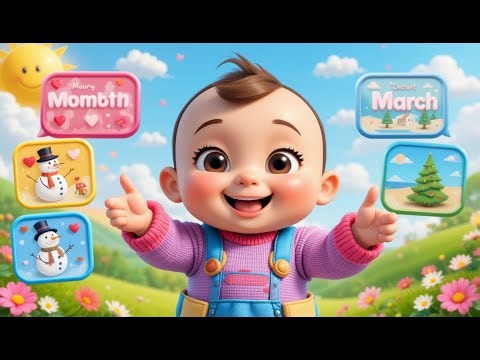 📅🎵 Months of the Year Song | calendar song for kids | Nursery Rhyme & baby song 🐘 | Learn with Fun