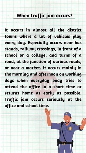 Watch Full Paragraph- https://youtu.be/5Nuzj0L8wiM | Traffic Jam Paragraph in English 🛑 #english