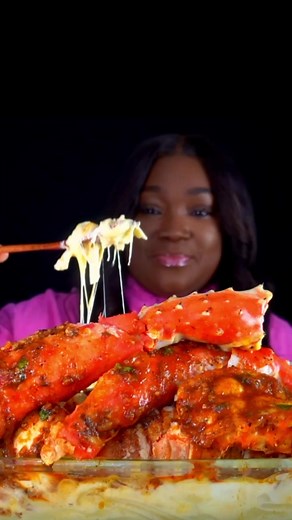 43K views · 969 reactions | Seafood Boil Mukbang with King Crab Lobster Tail baked in cheesy pasta | Eatcookliveitup Smile | Facebook