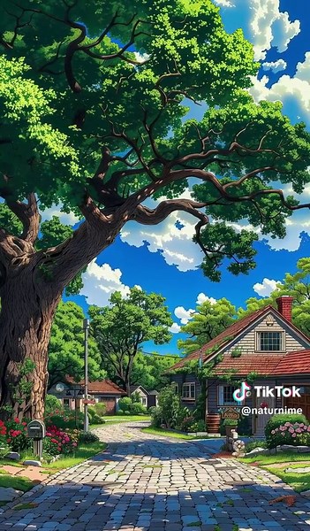 Tranquil Anime Landscape Background Video for Relaxation and Chill Vibes