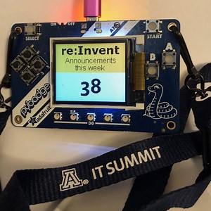 re:Invent 2019 Python powered badge @AWSreInvent #reInvent @circuitpython