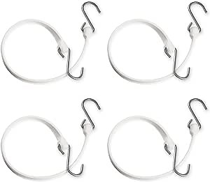 The Better Bungee 4PKS24GW Polyurethane Bungee Strap with Galvanized Hooks (4 Pack), 24", White