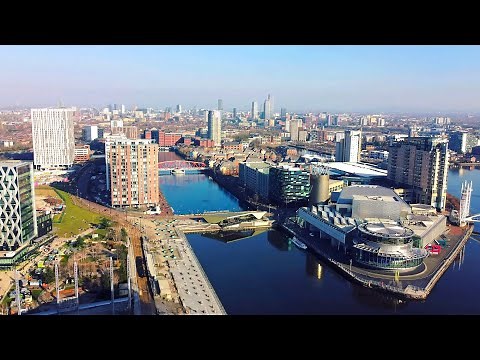 🇬🇧 Salford Quays and MediaCityUK - DRONE Footage 4K UHD - Greater Manchester, England