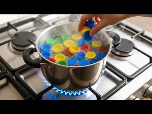 Millions of people don't know this secret😱! Boil plastic bottle caps and make dollars.