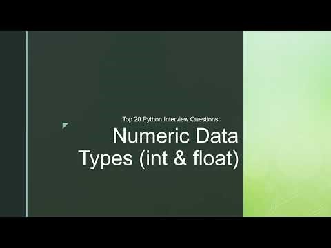 Top 20 Python Interview Questions on Numeric Data Types | int & float Explained