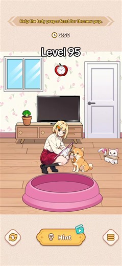 Brain puzzle: Help the lady prep a feast for the new pup #brainpuzzle #puzzle #game #tutorial