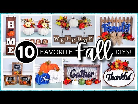 BEST TOP 10 DOLLAR TREE FALL DIYs | Home Decor DIY | FAVORITE Autumn Crafts | Pumpkin Decor Ideas