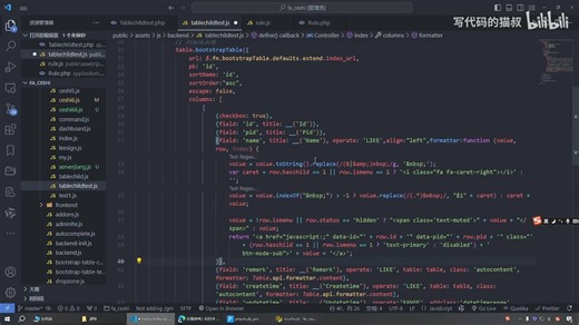 Tree树形折叠表格bootstraptable 折叠父子表格行 fastadmin进阶课程