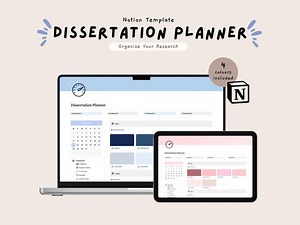 Dissertation Planner Notion Template: Phd, Masters, Honours Thesis (digital Download) - Etsy