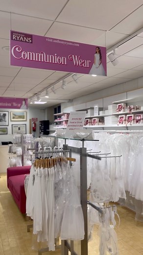Head up stairs in our Shop St store to check out all the fabulous Communion dresses available 😍 Sneak peek of our boys department coming later this week! 💙 | Anthony Ryans