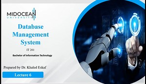 Database Management Systems – IT261 – Lecture 6