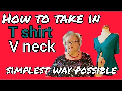 How to make V neck cut smaller easiest sewing tutorial for T shirt