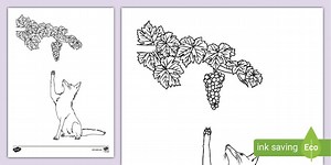 The Fox and the Grapes Colouring Sheet