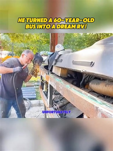 He Turned a 60-Year-Old Bus Into a Dream RV! #fyp #foryou#foryourpage#DIY#RV#RVLife #BusConversion #DIYHomeBuild #CoupleGoals #TinyHomeOnWheels | Rebuild the Impossible