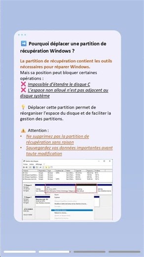 Déplacer partition de récupération Windows en quelques clics