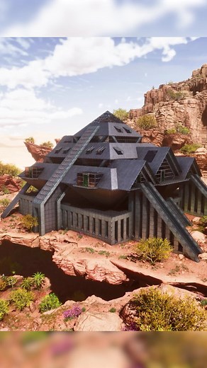Giant Modern Tek Base Pyramid in ARK: Survival Ascended
