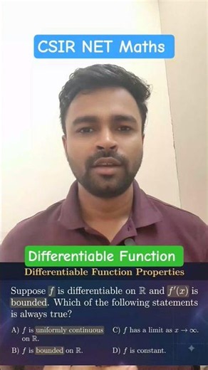 Differentiable Function l Real Analysis l CSIR NET Maths
