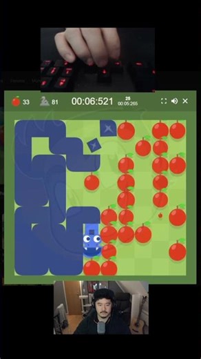 ALL Apples in 14.580 seconds (HIGH SCORE WR) Google Snake - Bomb, Small Map, Statue Mode #shorts