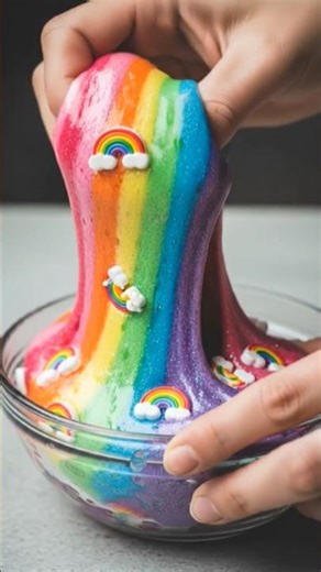 Oddly satisfying Rainbow slime 🌈 ASMR