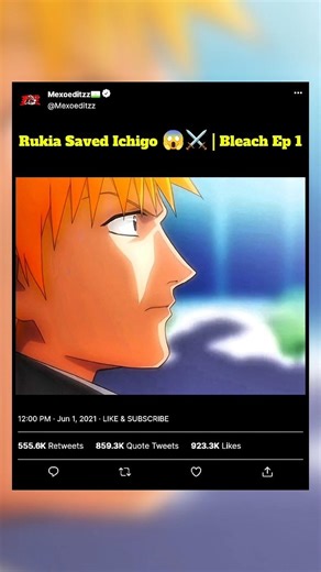 Rukia Saved Ichigo 😱⚔️ | Bleach Ep 1 #rukia #bleach #bleachanime #ichigo #animeshorts