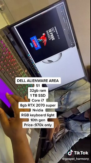 Alienware Area 51 R2. 32gb ram 1tb SSD core i7 10th gen 8gb ram RTX 2070 super #lagiviral #nigeria #lagostiktok #abuja #laptop #alienware