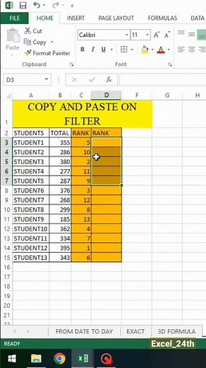 Excel Tips_Copy Paste on Filter #excel,,,,