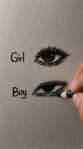 Boy and girl eye drawing with pencil #youtubeshorts #video #firujacraftandartideas