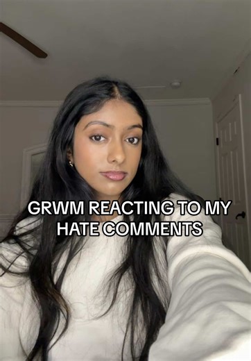 grwm reacting to my hate comments😂✌️💔 products: @Haus Labs @Kosas @Fenty Beauty @Lancôme #grwm #makeup #indian #d1hater #satire