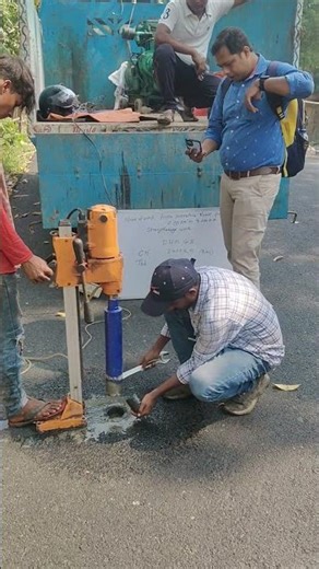 Core Cutting test Bituminous Road #construction #road #short #civilengineering