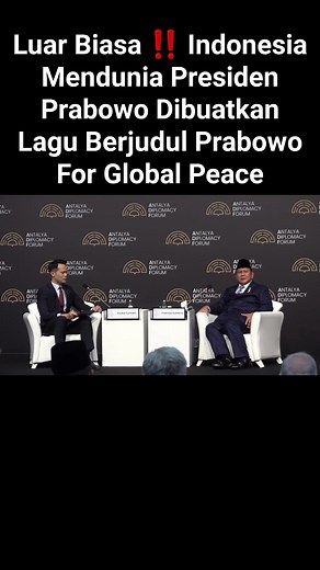 1.3M views · 10K reactions | Luar Biasa ‼ Indonesia Mendunia Presiden Prabowo Dibuatkan Lagu Berjudul Prabowo For Global Peace #presidenprabowo #globalpeace #forglobalpeace #prabowo #prabowoforglobalpeace #indonesia #gaza #palestina #palestine #viral #2025 #pemerintah #negara #kabinetmerahputih #muhyunus131 #indonesiaemas2045 #indonesiamaju #prabowosubianto #politik #rakyat #prabowopersatuanindonesia #masyarakat #viralvideo #pbb #pidatoprabowo | Muhammad Yunus | Facebook