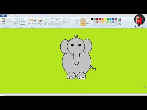 How to draw a elephant step by step /easy tutorial /ms paint drawing