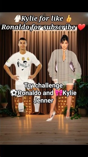 Try challenge ⚽️Ronaldo and 🎀Kylie Jenner #ronaldo #kyliejenner #shorts #cr7 #kyliejennerfans #fans
