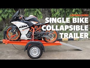 Loading of Collapsible Single Bike Trailer | Demo using KTM bike | MotoTrailers 2022 bike trailers