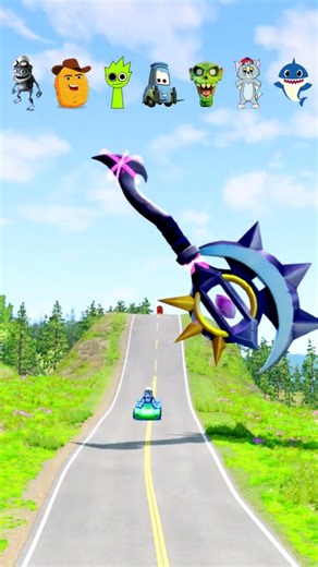Crazy Frog Car vs Giant Magic Hammer – Funny BeamNG Drive Crash!