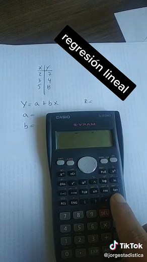 Regresión Lineal: Ejemplo en Calculadora Científica