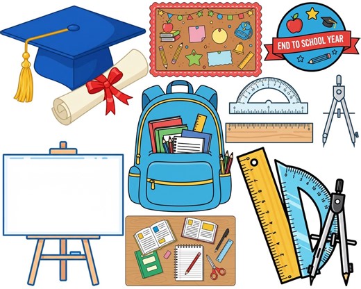 School Clipart Set, School Supplies Clipart Set, Art Supplies Clipart, Teacher Graphics, Classroom, Back to School Sublimation File, PNG - Etsy