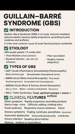Guillain–Barré Syndrome (GBS) | Quick revision #nursingstudents #nclexstudyguide #norcetmcq