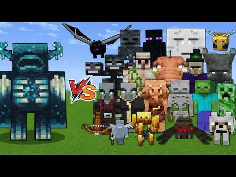 Warden vs Every mob in Minecraft (Java Edition) - Minecraft 1.19 Warden vs All Mobs