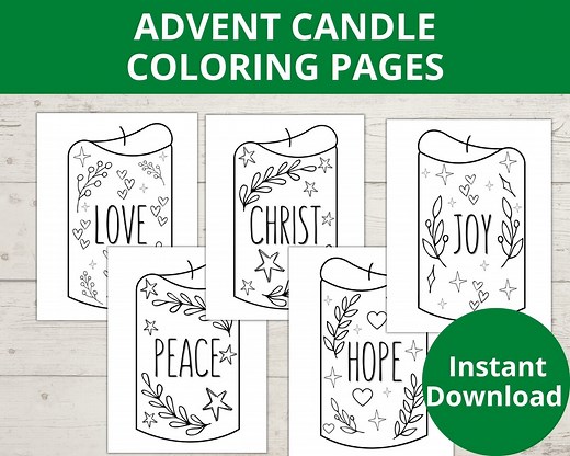 Advent Candle for Kids, Advent Coloring Page, Catholic Advent Wreath Candle, Catholic Christmas Coloring Page, Christmas Color Pages - Etsy