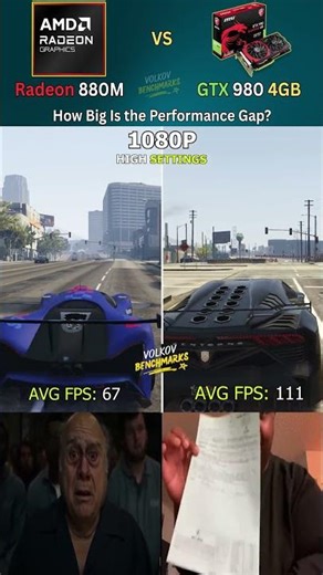 GTX 980 vs Radeon 880M – Dedicated GPU vs Integrated Graphics #pcgaming #shorts