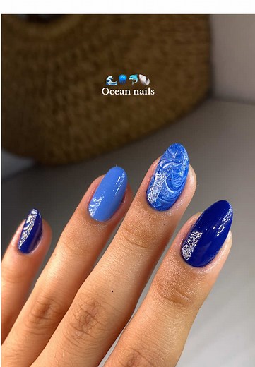 Ocean-Inspired Blue Nail Art Ideas for Summer