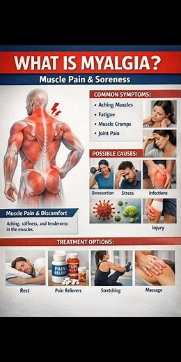 What is myalgia?causes,symptoms and its treatment||Health tips🩺#ytshorts#shorts#viralshort#myalgia