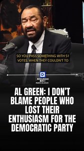 In a recent interview on The Breakfast Club, Representative Al Green discussed his removal from a joint session of Congress. He also addressed concerns about the Democratic Party’s effectiveness, Green acknowledged past shortcomings in delivering on key promises, such as passing the John Lewis Voting Rights Act and raising the minimum wage, even when holding majority power. He called for greater courage among Democrats to fight for their constituents’ needs. #politics #algreen #democrat #republi