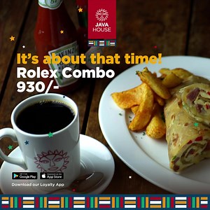 We heard you’re craving something to kick-start your day. Our Rolex Combo will get you ready for a productive day​ ​ #JavaLove | Java House | Facebook