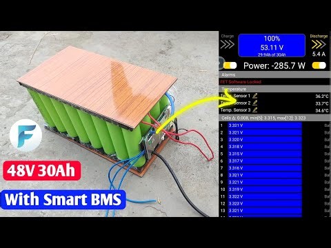 48V 30Ah LifePO4 battery making | Smart BMS | No spot welding