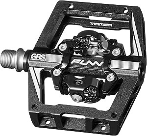 Funn Mamba S MTB Clipless Pedals, Double Sided Clip Compact Platform Mountain Bike Pedals, Compatible with SPD Cleats, 9/16-Inch CrMo Axle Bicycle Pedals for MTB/BMX/Gravel Cycling