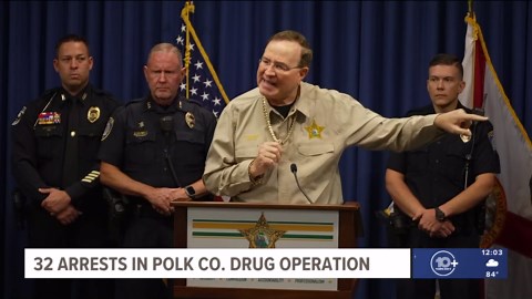 'They're a menace to society': Polk County Sheriff Judd announces 32 arrests in massive drug bust