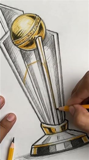 “T20 World Cup Trophy Sketch 🏏 | Easy Cricket Drawing #shorts” #drawing